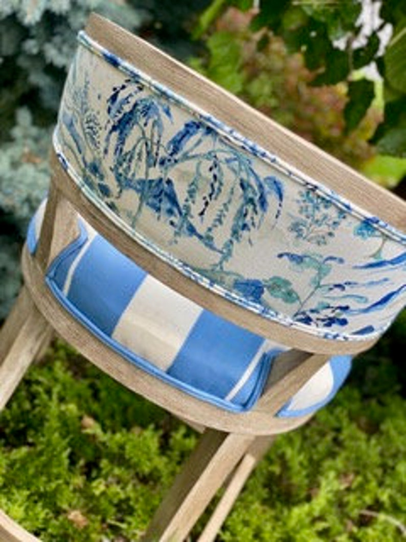 Blue & White Counter Height Stool Etsy