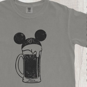 Beer Mickey Disney Comfort Colors Shirt | Drinking Around The World | Disneyworld Shirt | Man Disney Shirt | Drinking At Disney Shirt
