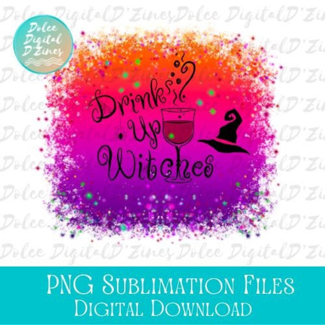 Drink Up Witches Halloween Tee - Rhinestone Glitter V-Neck Short Sleeve Shirt