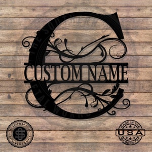 Custom Metal Family Name Signs II Monogram Wall Art, Metal Wall Decor, Family Name Sign, Last Name Sign, Personalized Wedding Gift, Metal