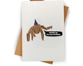 Rocky the Alien "duim omhoog" verjaardagskaart | Geïnspireerd op Project Hail Mary