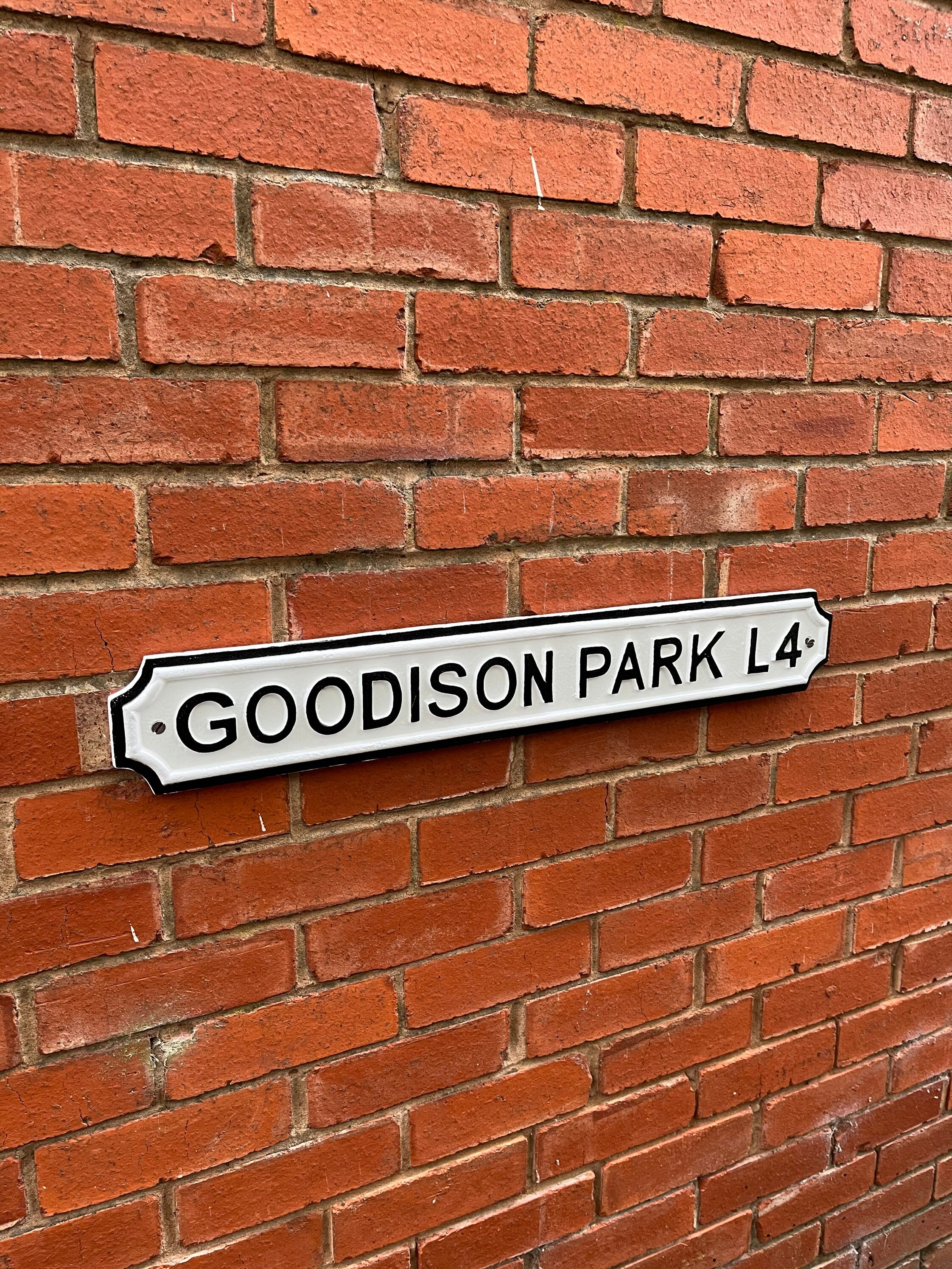 Everton FC Goodison Park Road Sign – Official Style With Club Crest, Street Sign L4