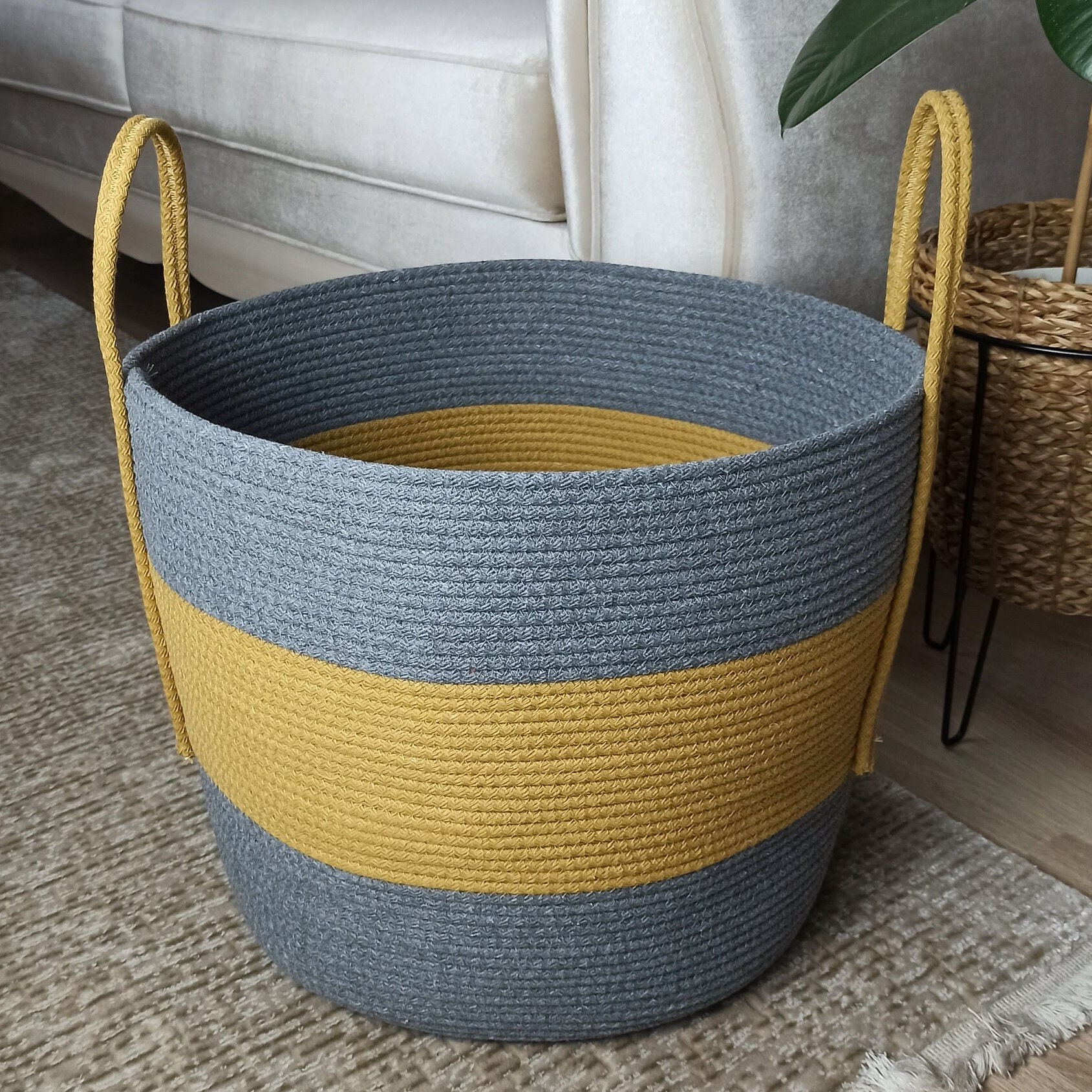 Mega Size Extra Large Storage Basket Cotton Rope Storage Etsy