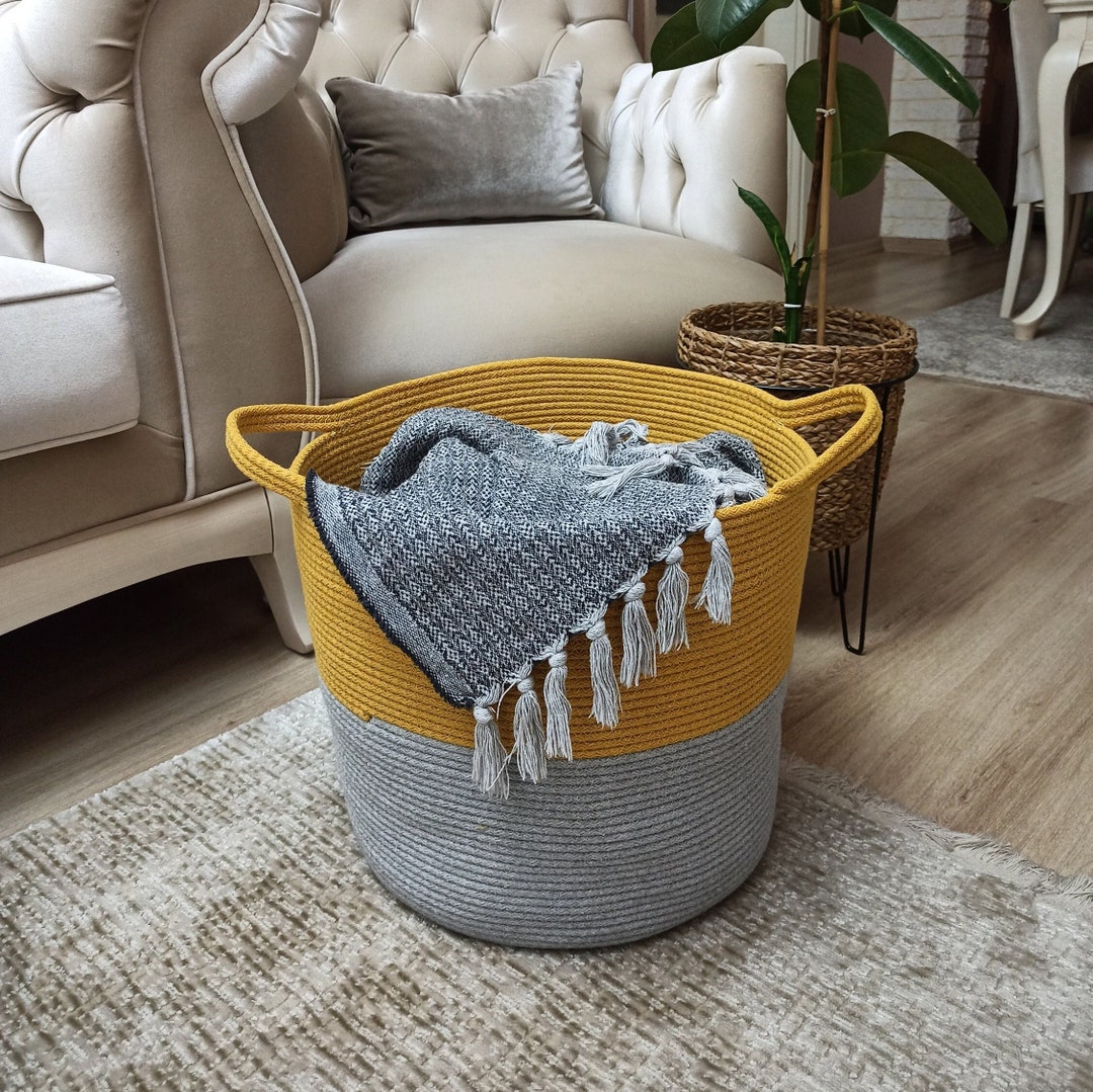 Extra Large Blanket Basket For Living Room