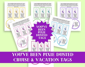 Pixie Dusted Cruise Vacation Tags: Printable DIY Gift Tags (PDF DOWNLOAD)