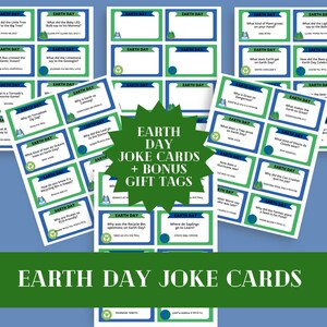 Piadas para imprimir na lancheira do Dia da Terra, Feliz Dia da Terra, Cartões de anotações para crianças comemorando o Dia da Terra, Cartões de piadas para crianças