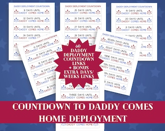 Daddy Deployment Countdown, Days Left Countdown Chain, Military Homecoming Countdown, DIY Countdown, Days Left Until Daddy Comes Home