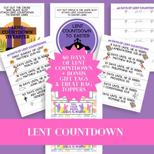 Cadena de papel para la cuenta regresiva de Cuaresma: Actividad bíblica + Adornos para bolsas de Pascua (imprimibles)