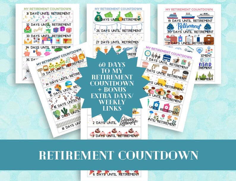 Countdown to Retirement Printable, Days Until Retirement Countdown ...