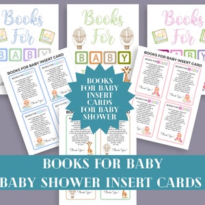 Books for Baby, Baby Shower Book Request, Books for Baby Insert Card, Books Instead of a Card Request, Printable Bring a Book Card