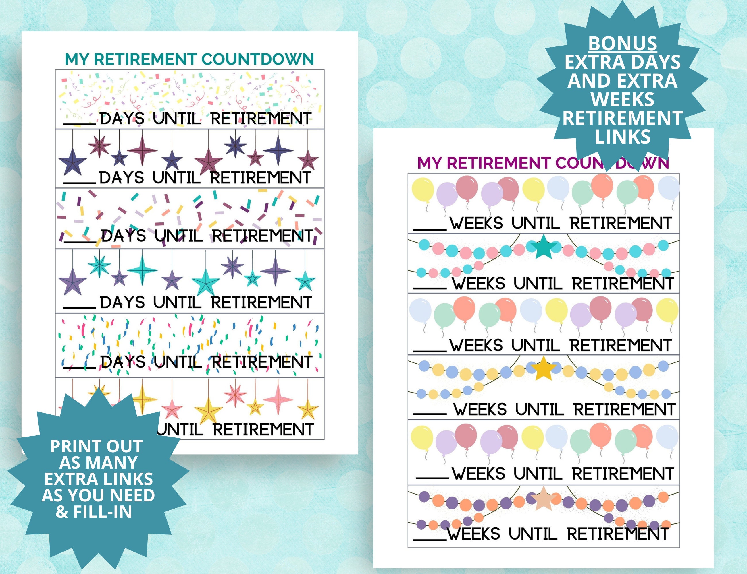 Countdown to Retirement Printable, Days Until Retirement Countdown ...