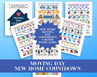 New Home Countdown Chain: Moving Day Activity, Box Labels (Printable PDF Download)