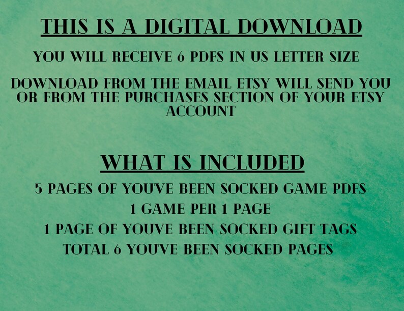 You've Been Socked Christmas Game: Printable Kit (DIGITAL DOWNLOAD) - Etsy