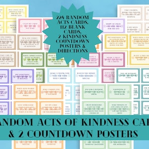 Random Acts of Kindness Cards: RAOK Activity, Countdown Posters (PDF Download