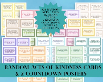 Random Acts of Kindness Cards: RAOK Activity, Countdown Posters (PDF Download)