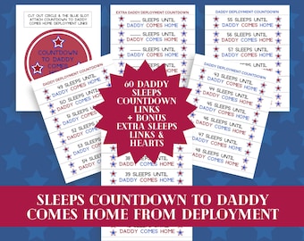 Daddy Deployment Sleeps Countdown: Military Homecoming Activity (PDF Download)