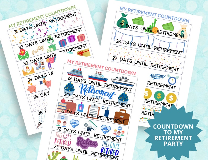 Countdown to Retirement Printable, Days Until Retirement Countdown