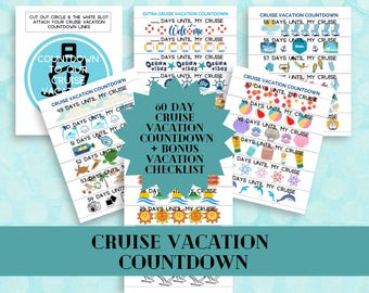Kreuzfahrt Urlaub Countdown Papierkette & Checkliste (Digital Printables)