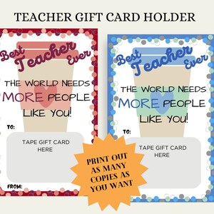 Teacher Appreciation Coffee Gift Card Holder, Coffee Gift Card for Staff Appreciation, Teacher Thank You Gift, End of Year Gift Card