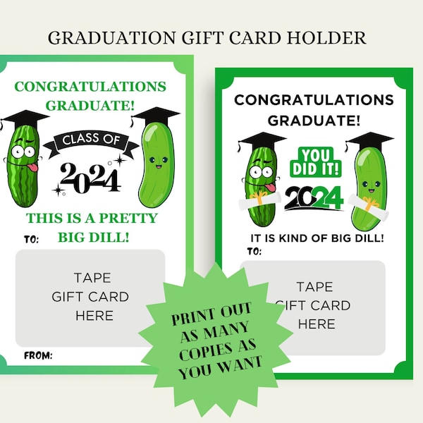 Graduation Gift Card Holder, Big Dill Congratulations Graduation Gift, College Graduation Gift Card, High School Graduation Gift Card