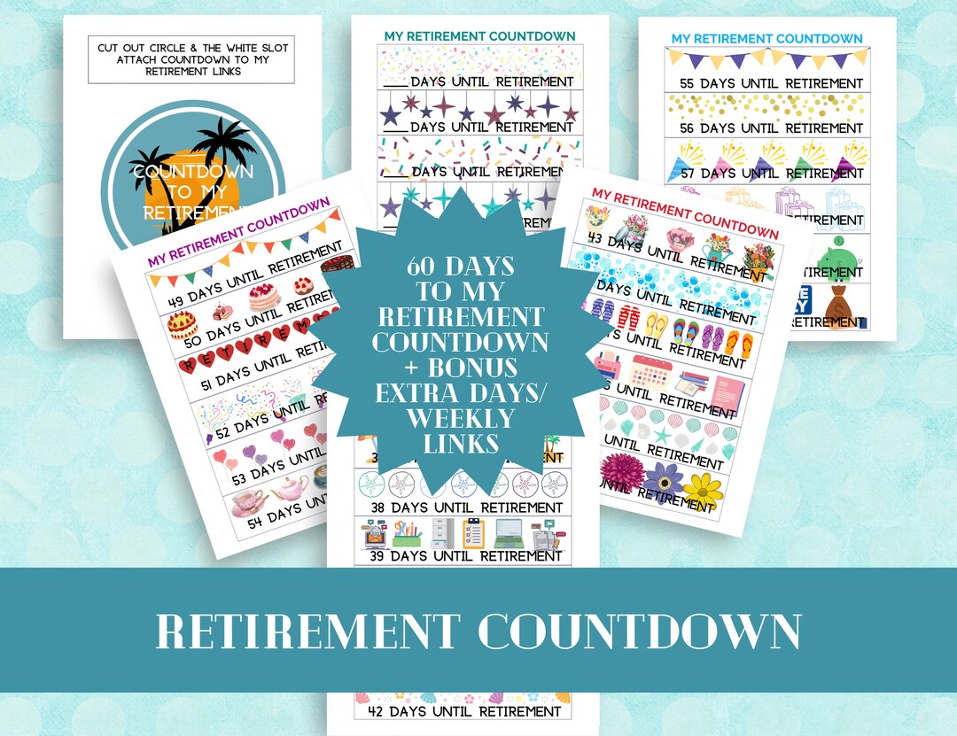 Countdown to Retirement Printable, Days Until Retirement Countdown