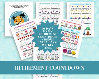 Countdown to Retirement Printable, Days Until Retirement Countdown, Coworkers Countdown Until Freedom of Retirement, Retirement Calendar