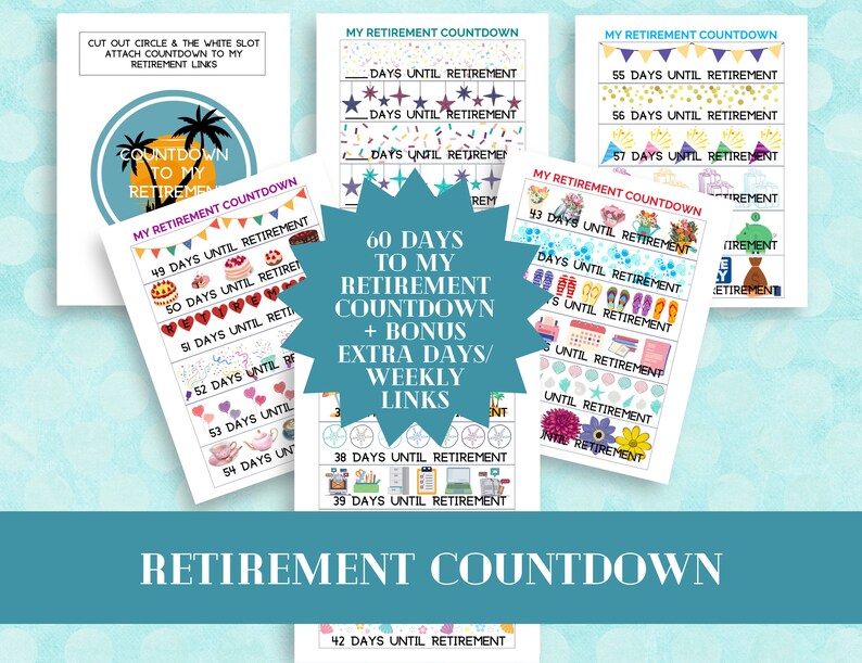Countdown to Retirement Printable, Days Until Retirement Countdown ...