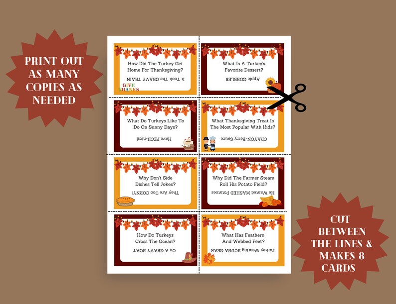 Thanksgiving Joke Cards, Lunchbox Note Cards for Kids, Thanksgiving Printable Cards, Funny Joke ...