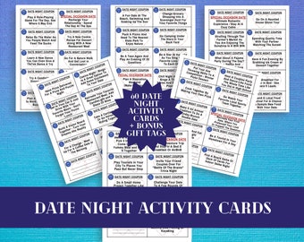 Date Night Idea Cards: 60 Activity Coupons + Gift Tags (Digital Download)