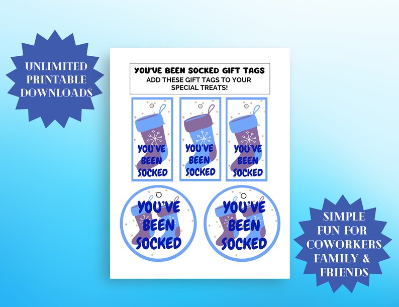 You've Been Socked Christmas Game: Printable Kit (PDF) - Etsy