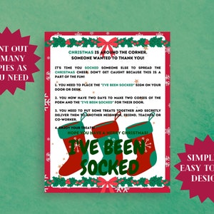 You've Been Socked Christmas Game: Printable Kit (DIGITAL DOWNLOAD) - Etsy