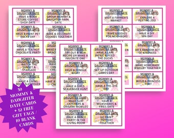 Mommy and Daughter Date Night Coupons: Activity Cards & Gift Tags (Printable PDF)