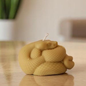 Tiny Snake Candle - Animal Candle - Miniature Serpent Candle - Petite Reptile Wax Candle -  Jungle Candle Decor - Python Inspired Home Decor