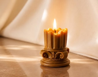 Greek Column Candle – Handmade Soy Wax Sculpture, Aesthetic Pillar Candle, Classic Architecture Decor, Minimal Gift for Art & Design Lovers
