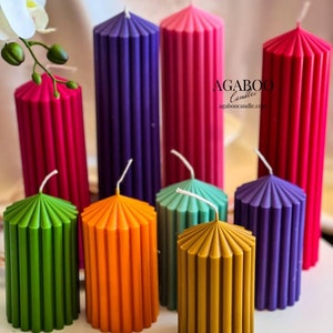 Extra Large Textured Ribbed Pillar Candle - Elegant Home Decor - Classic Pillar Candle - HomeDecor Candle - Handmade candle - Christmas gift