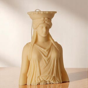 Large Caryatid Candle – Sculptural Soy Wax Statue, Artistic Home Decor, Unique Gift, Housewarming Accent, Classical Greek Design
