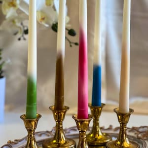 Ombre Tall Taper Candle - Home Decor Accent - Decorative Centerpiece - Handmade Gift Idea - Enchanting Home Decor Gift