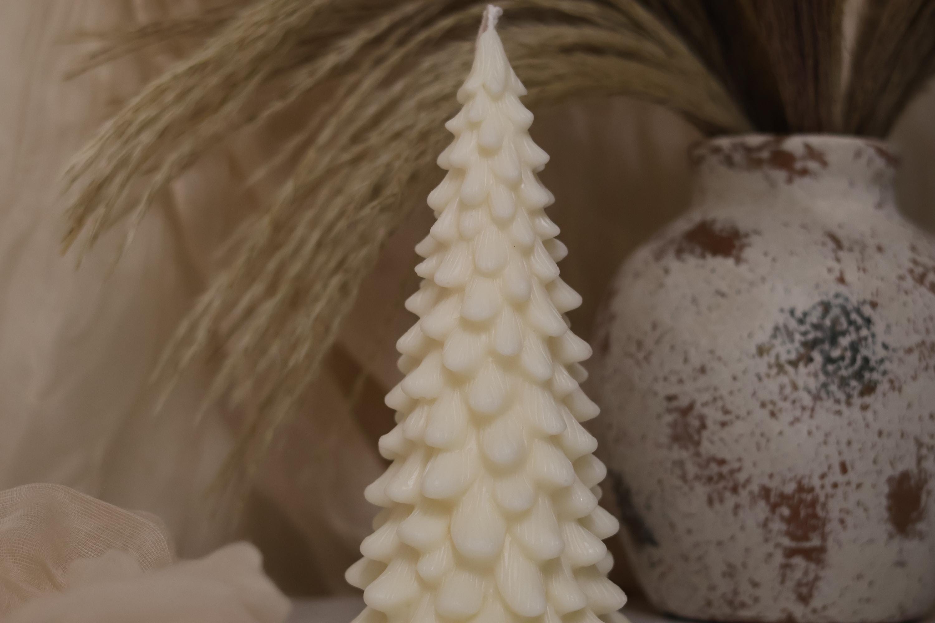 Elegant Large Christmas Tree Shaped Candle – Handmade Soy Wax Holiday ...