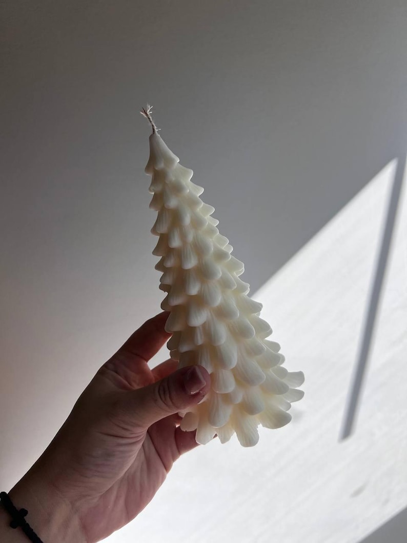 Elegant Large Christmas Tree Shaped Candle – Handmade Soy Wax Holiday ...