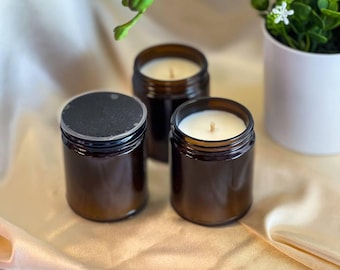 Handpoured Amber Jar Candle - Rustic Eco-Friendly Glass Candle - Birthday Candle - Mother’s Day gift - Christmas Gift - Valentine's day