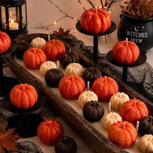 HUGE Pumpkin Candle 28 oz - Dough bowl candle - Thanksgiving - 6 Wicks Wood bowl - Halloween gift - Housewarming - Container Candle