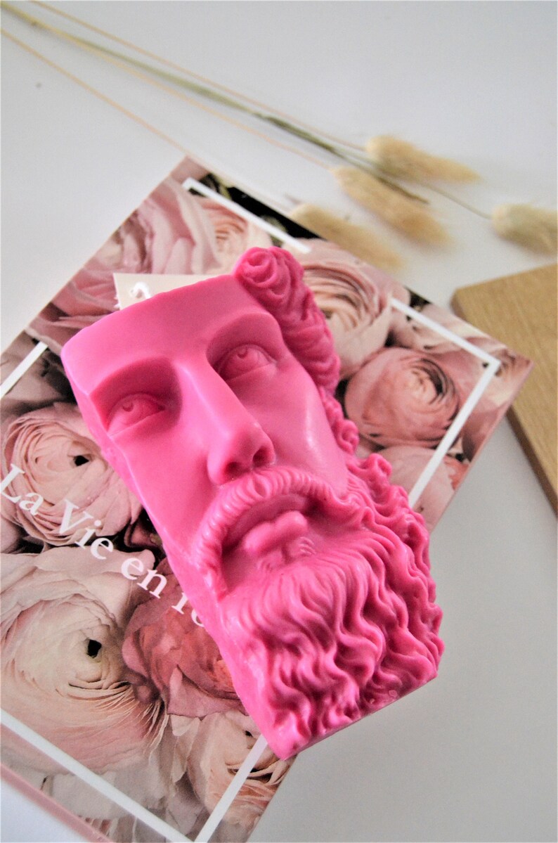 Custom Colors Greek Half Head Sculpture Candle Shaped Etsy