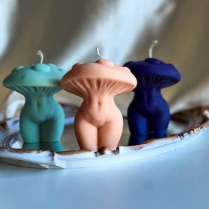 Mushroom Body Candle  - Woman torso Candle, body candles - handmade candle - Gift for her - House warming Gift - Cute candle - birthday gift