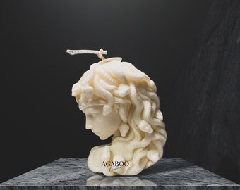 Medusa Candle (1 PC) - Woman with snakes - Shaped Candle - Sculptural Candle - House warming Gift - Home Decor