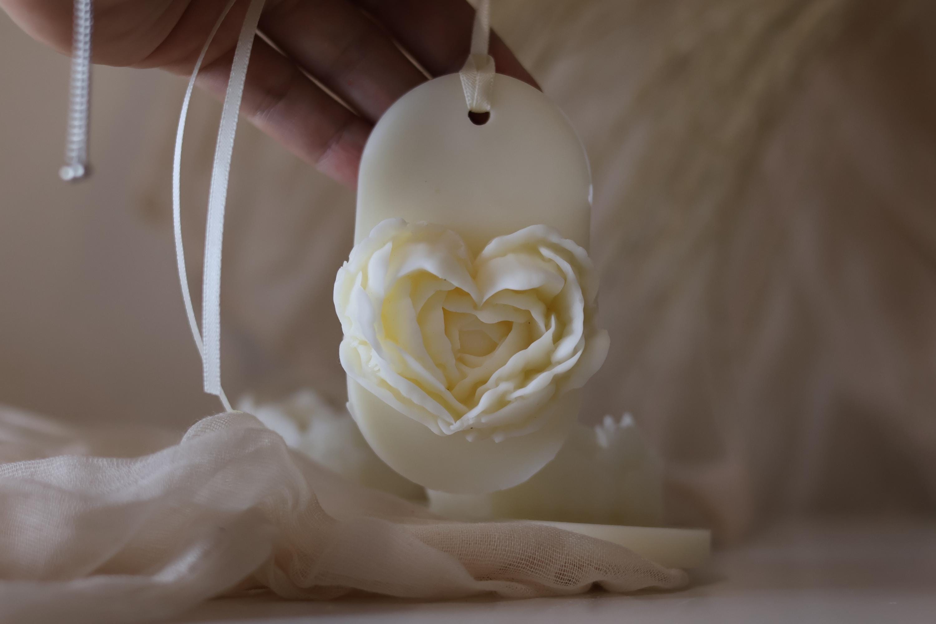 Wedding Wax Sachet With Floral Heart – Handmade Soy Wax Aroma Gift ...