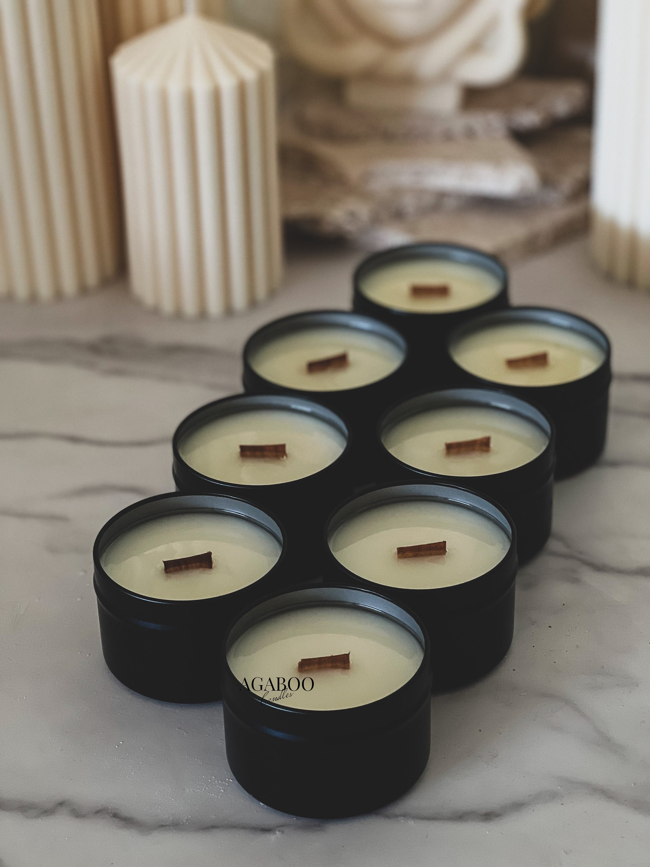 Elegant Tin Candle - Modern Home Decor 3 oz - Aromatherapy Candle - Wooden Wick - Mother’s Day gift - Housewarming - Travel Candle
