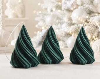 Christmas Wavy Tree Candle - christmas gift - Natural Soy Wax - christmas gift ideas - House warming Gift - green christmas tree candle