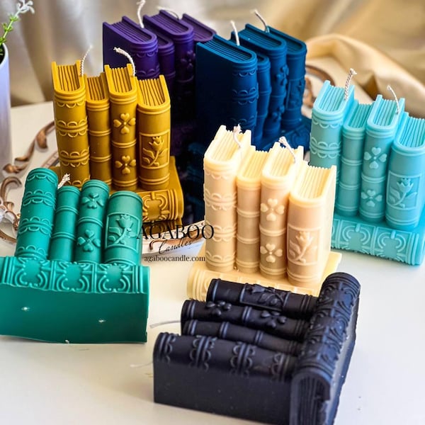 Book Frame Candle – Soy Wax Aesthetic Book Candle, Literary Decor, Unique Gift for Book Lovers, Scented Candle with Color & Scent Options