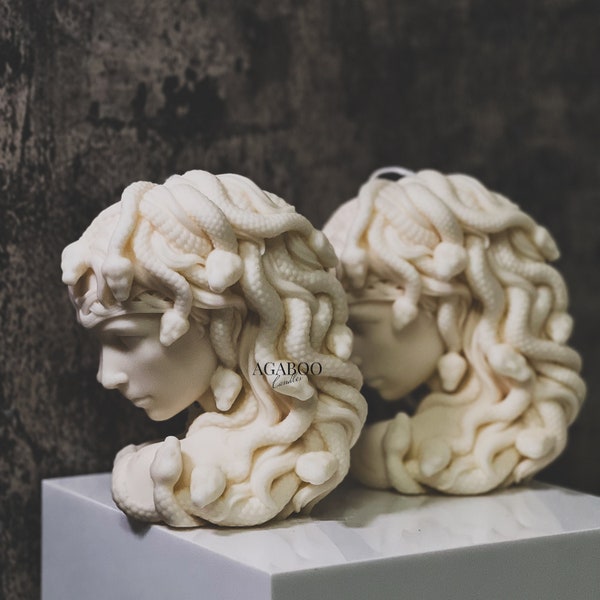 Medusa Candle (1 PC) - Woman with snakes - Shaped Candle - Sculptural Candle - House warming Gift - Home Decor