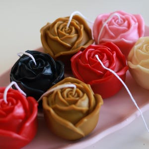 Vela em formato de rosa – Escultura floral de cera de soja, acessório decorativo para casa, presente perfeito para casamentos, aniversários e ocasiões especiais